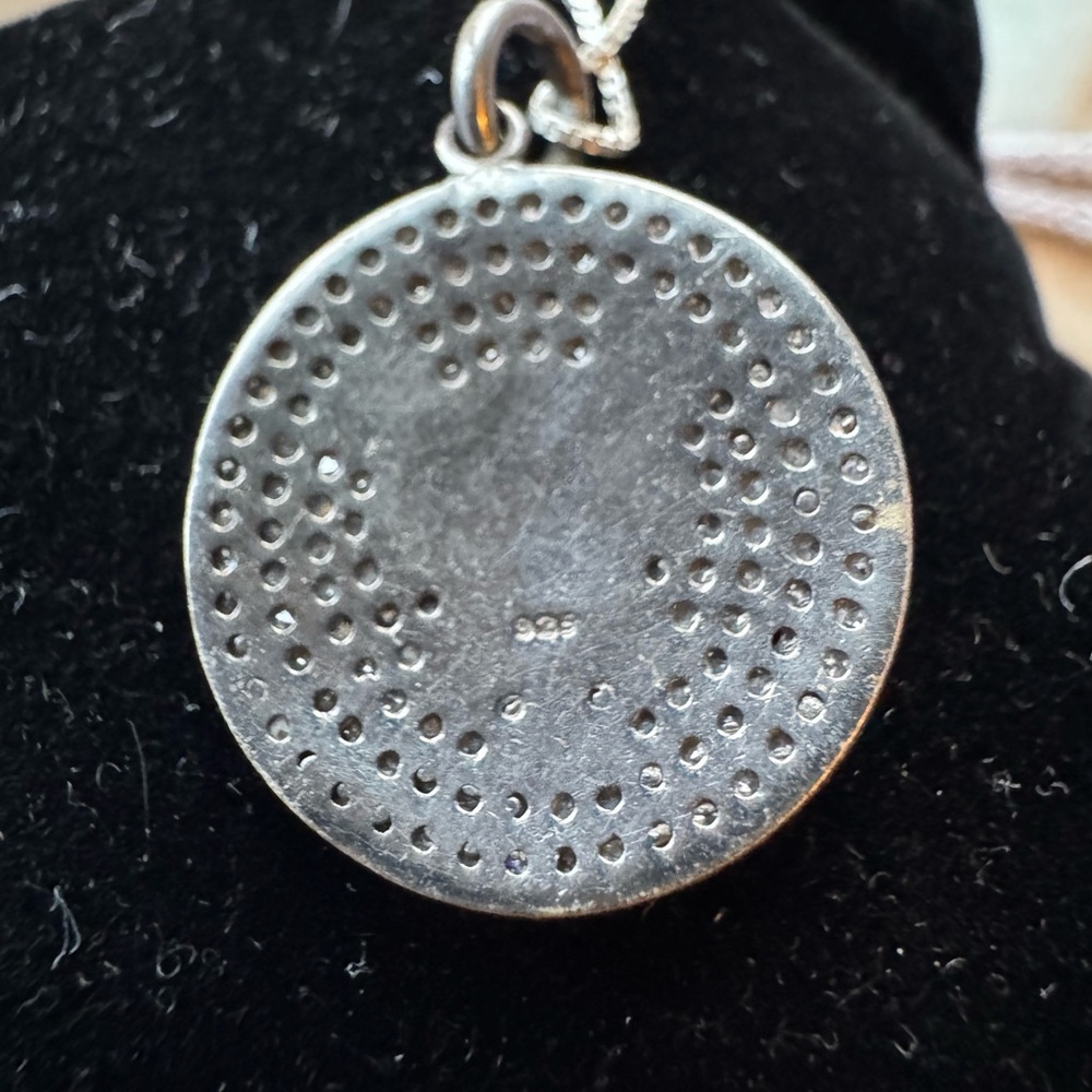 Amazing .925 silver oxidized butterfly diamond pendant necklace by Sheryl Lowe. - Picture 2 of 3